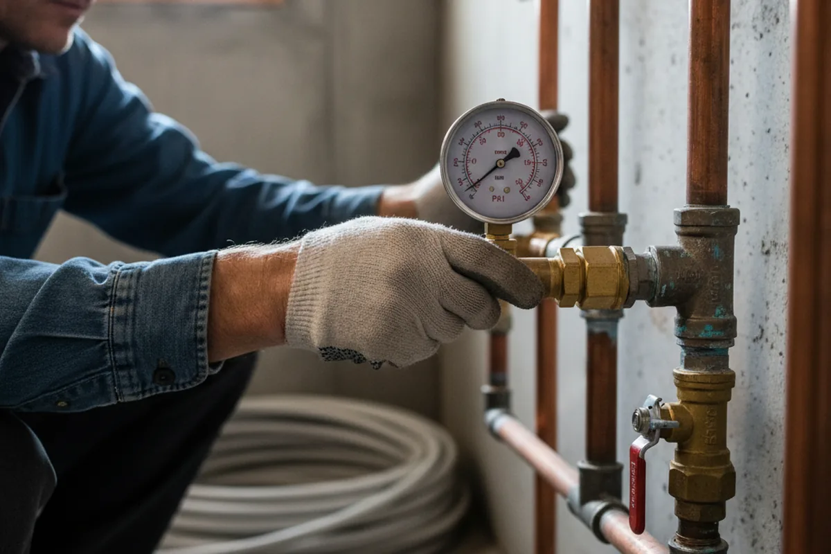 Pressure testing a repaired line during Water Line Repair in Leaf River